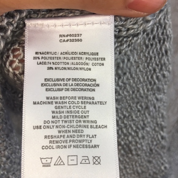 Lucky Brand Knitted Sweater Cardigan Size M Lace - Picture 7 of 7